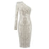 One-shoulder Oblique Collar Wrapped Chest Evening Dress
